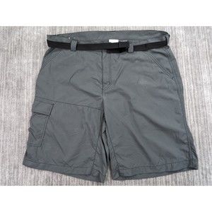 Columbia Omni-Shade Shorts Mens 40x11 UPF Belted Hiking Outdoor Nylon Gray